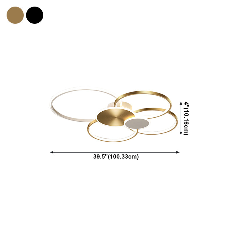 Plafonnier LED multi-anneaux encastré simple pour salon