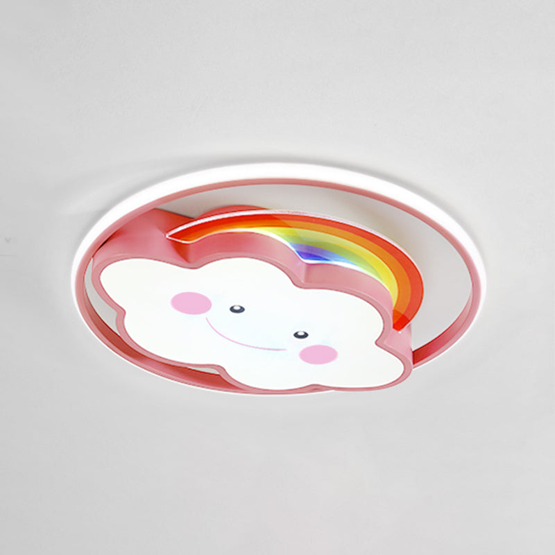 Cloud Shaped LED Ceiling Light Acrylic Shade Modern Style Flush-mount Lamp for Bedroom