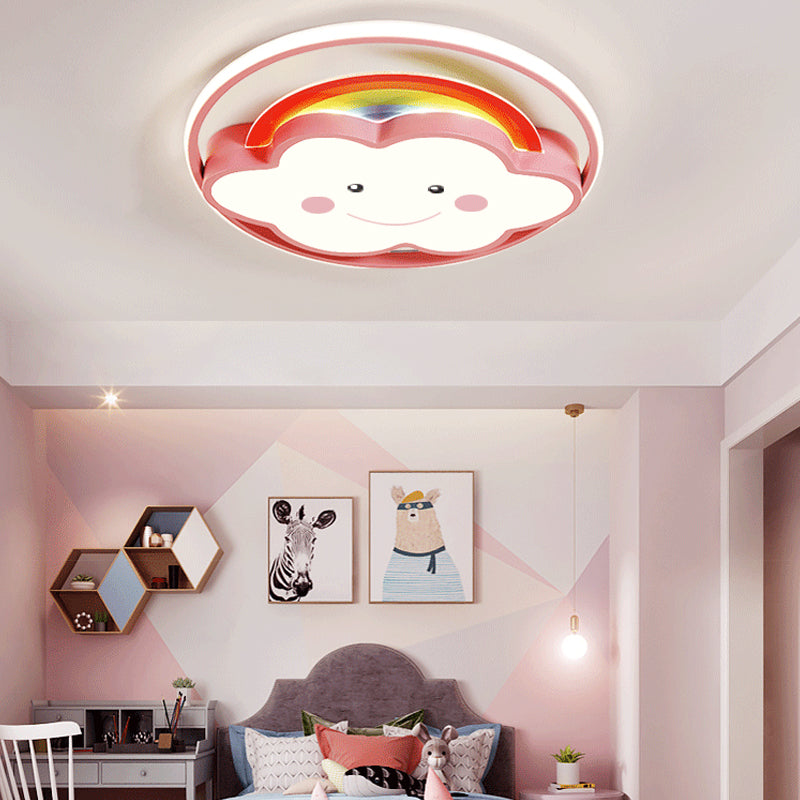 Cloud Shaped LED Ceiling Light Acrylic Shade Modern Style Flush-mount Lamp for Bedroom
