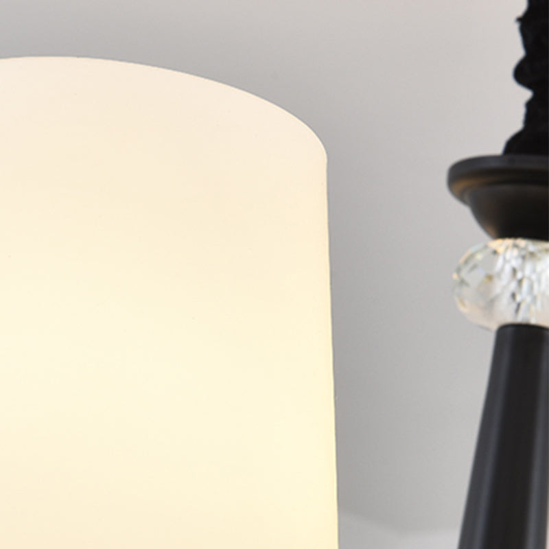 Luminaire de lustre en métal à nuée en verre.