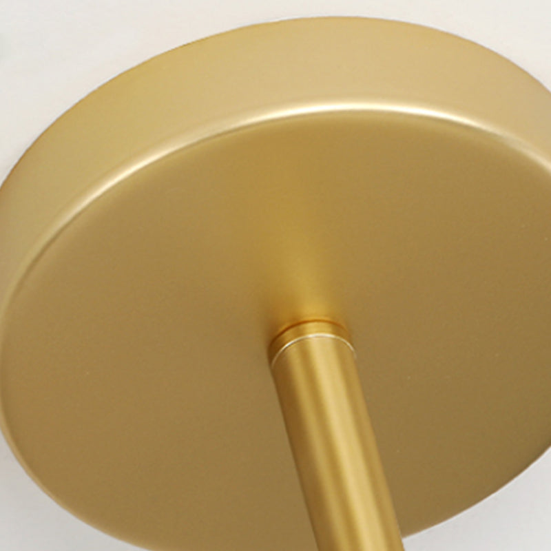 Gold Metal Chandelier Light Fixtures Modern 3-Head Globe Suspension Lamps with White Glass Shade