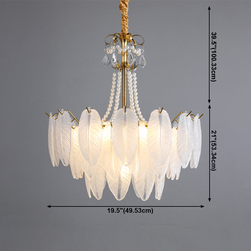 Gold Metal Chandelier Light Fixtures American Style Multi-Head Suspension Lamps for Living Room