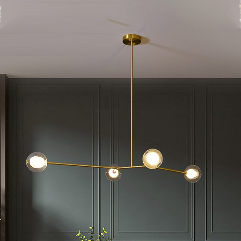 Nordic Modern Dining Pendant Light Round Glass Shade Chandelier Chandelier Lightture pour salle à manger