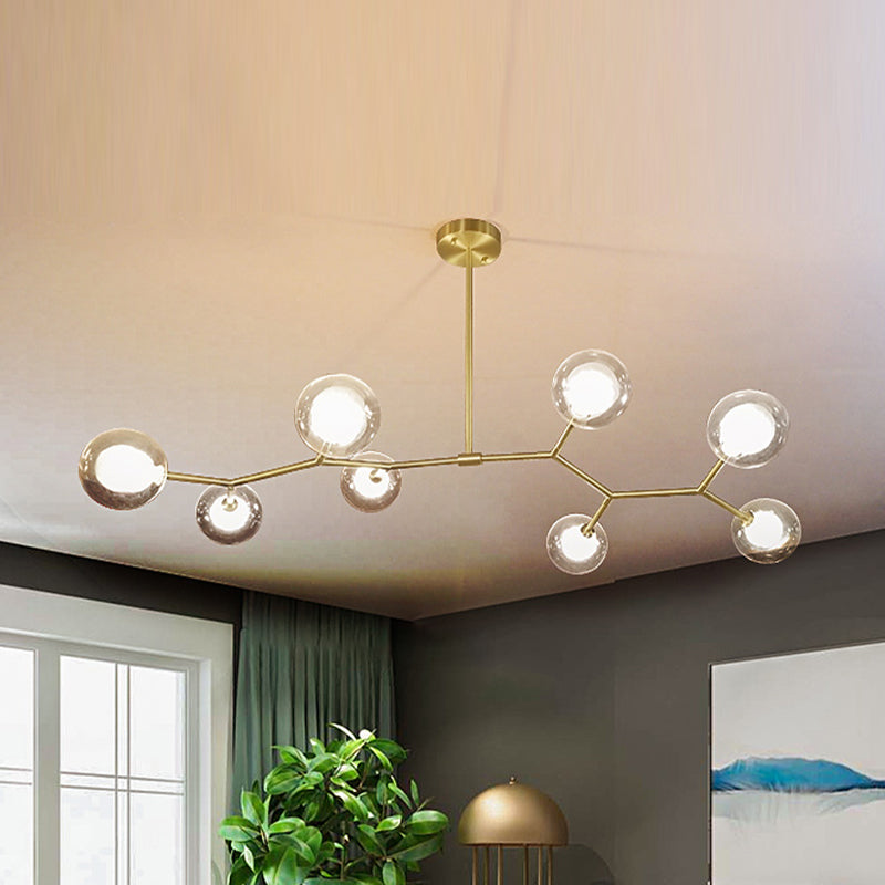 Nordic Modern Dining Pendant Light Round Glass Shade Chandelier Chandelier Lightture pour salle à manger