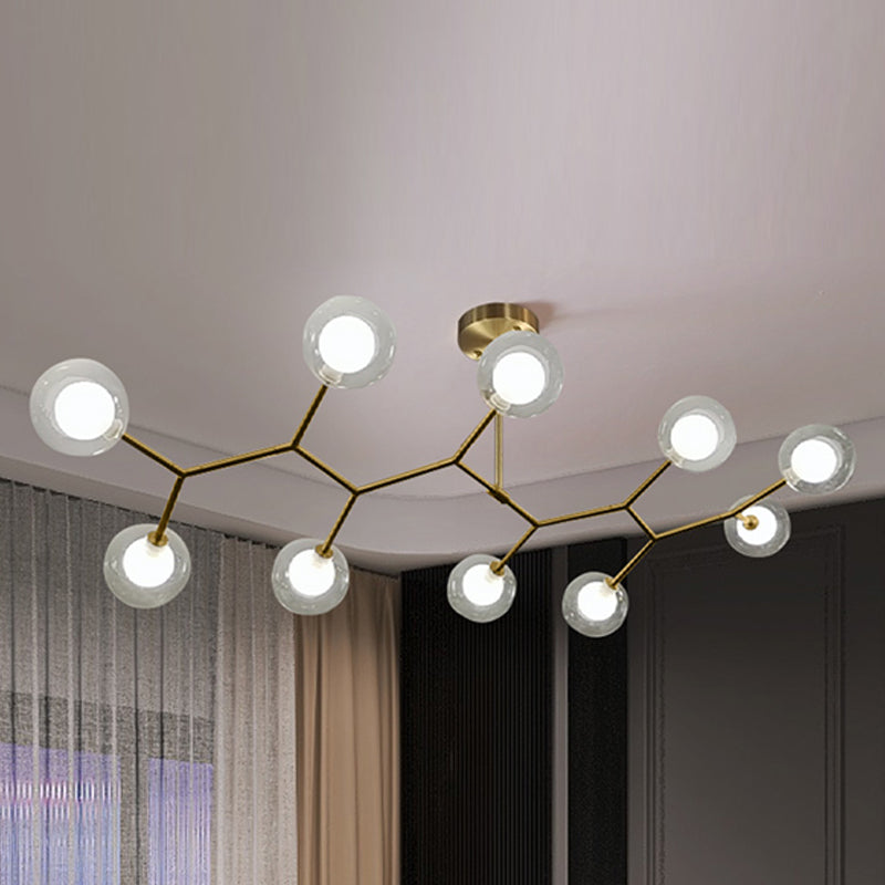 Nordic Modern Dining Pendant Light Round Glass Shade Chandelier Chandelier Lightture pour salle à manger