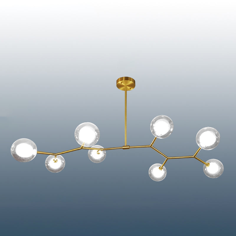 Nordic Modern Dining Pendant Light Round Glass Shade Chandelier Chandelier Lightture pour salle à manger