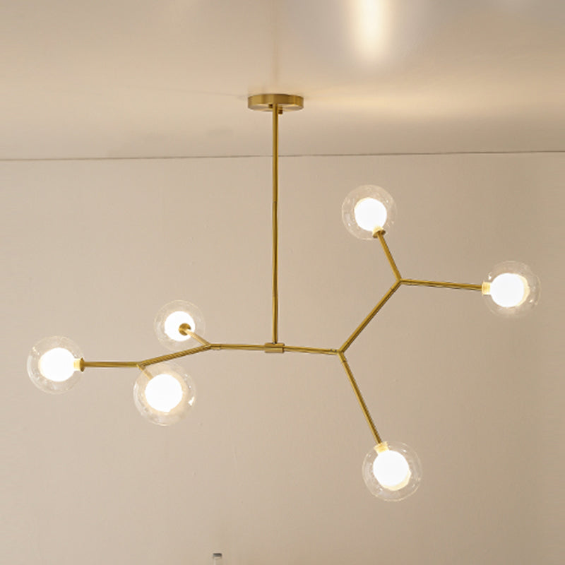 Nordic Modern Dining Pendant Light Round Glass Shade Chandelier Chandelier Lightture pour salle à manger