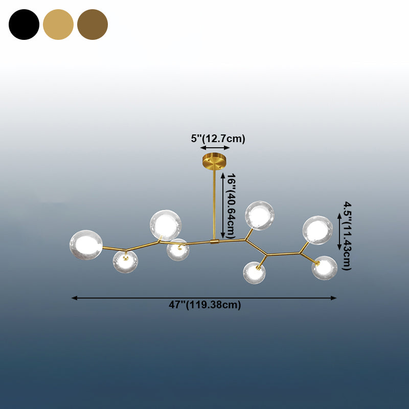 Nordic Modern Dining Pendant Light Round Glass Shade Chandelier Chandelier Lightture pour salle à manger