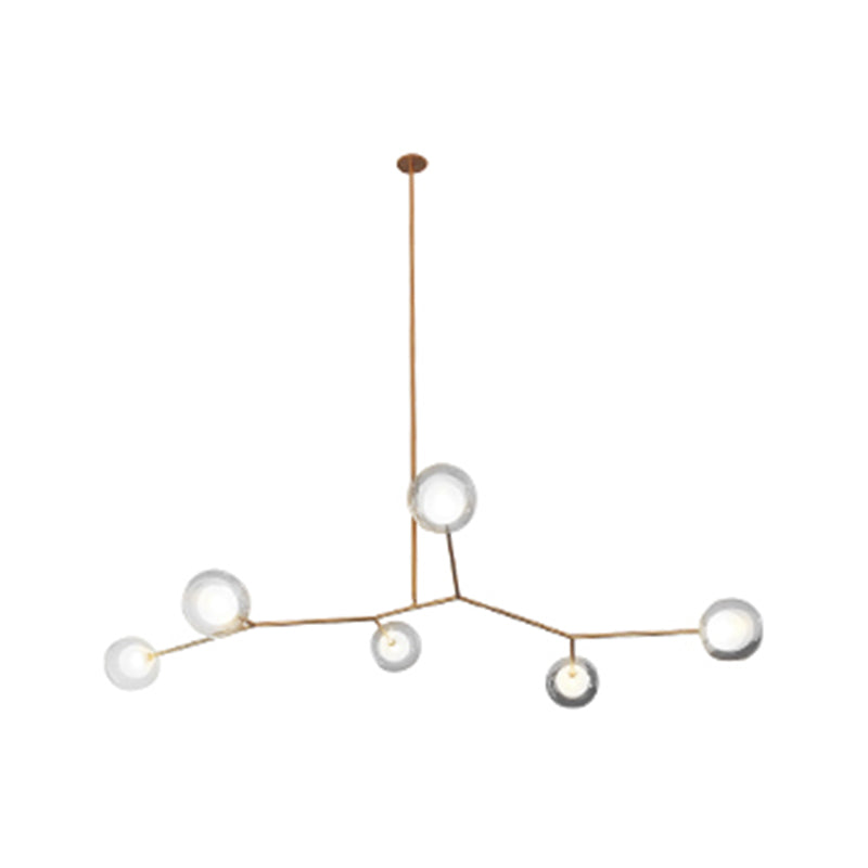 Nordic Modern Dining Island Light Glass Shade Chandelier Light Fixture for Dining Room