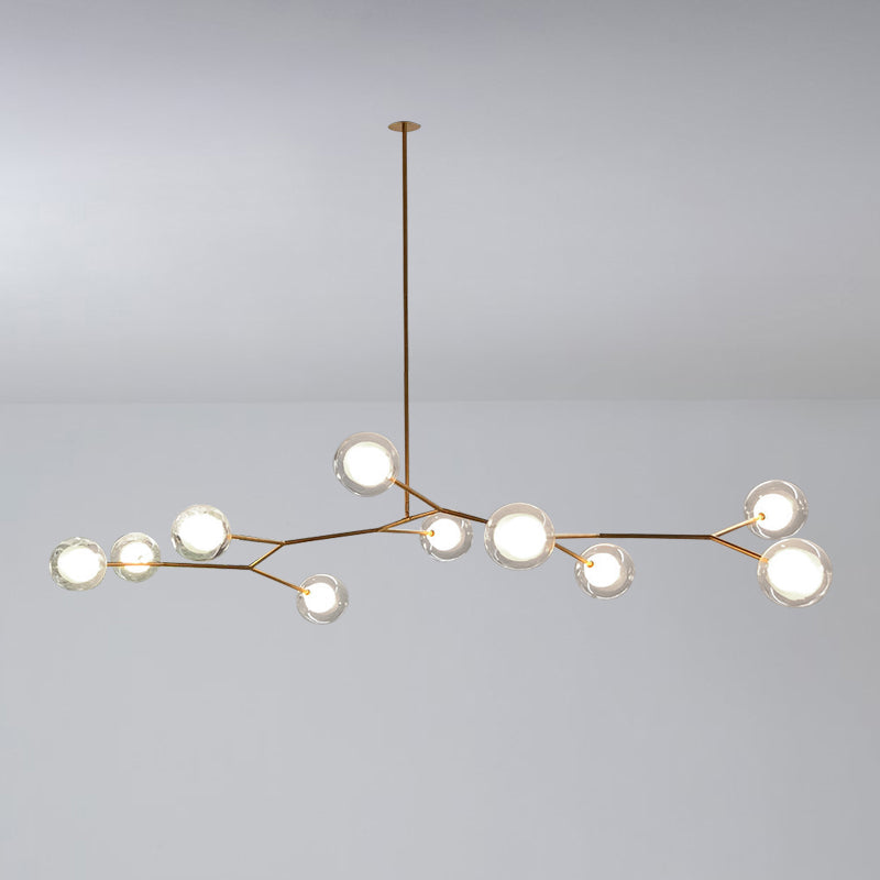 Nordic Modern Dining Island Light Glass Shade Chandelier Light Fixture for Dining Room