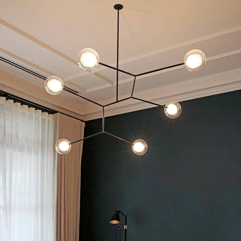 Nordic Modern Dining Island Light Glass Shade Chandelier Light Fixture for Dining Room