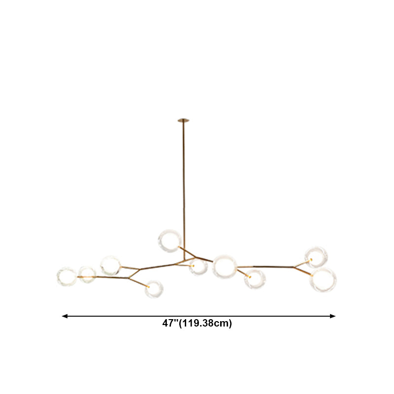 Nordic Modern Dining Island Light Glass Shade Chandelier Light Fixture for Dining Room