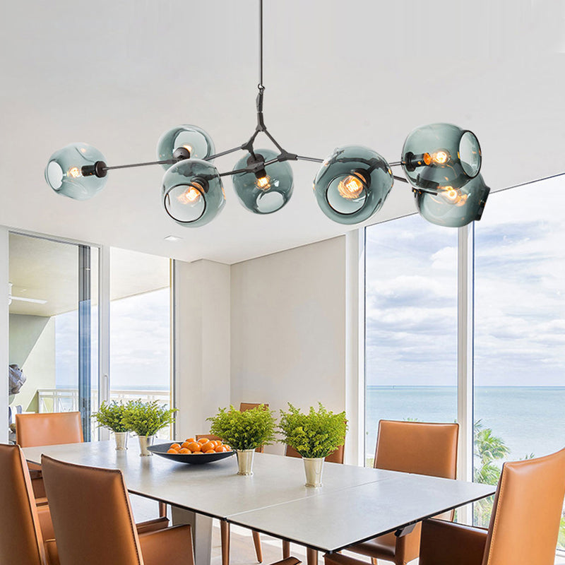 Nordic Modern Chandelier Light Dining Room Glass Shade Hanging Light Fixture