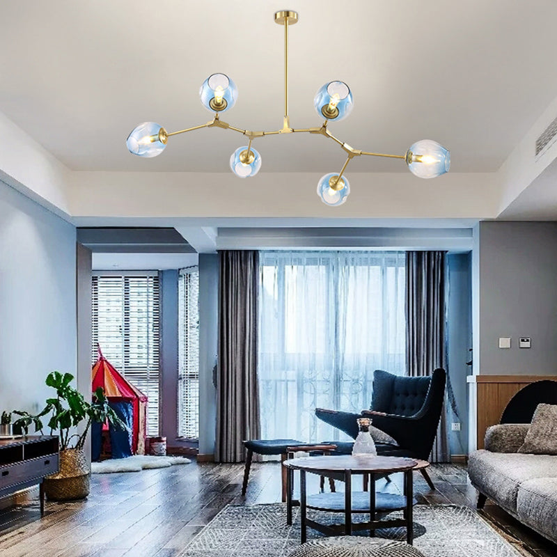 Nordic Modern Chandelier Light Dining Room Glass Shade Hanging Light Fixture