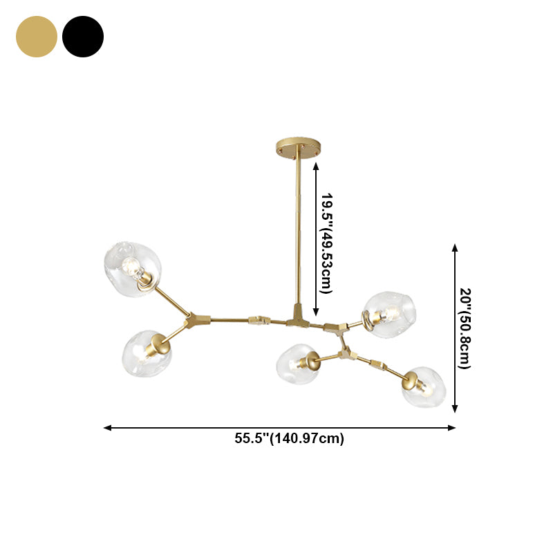 Nordic Modern Chandelier Light Dining Room Glass Shade Hanging Light Fixture