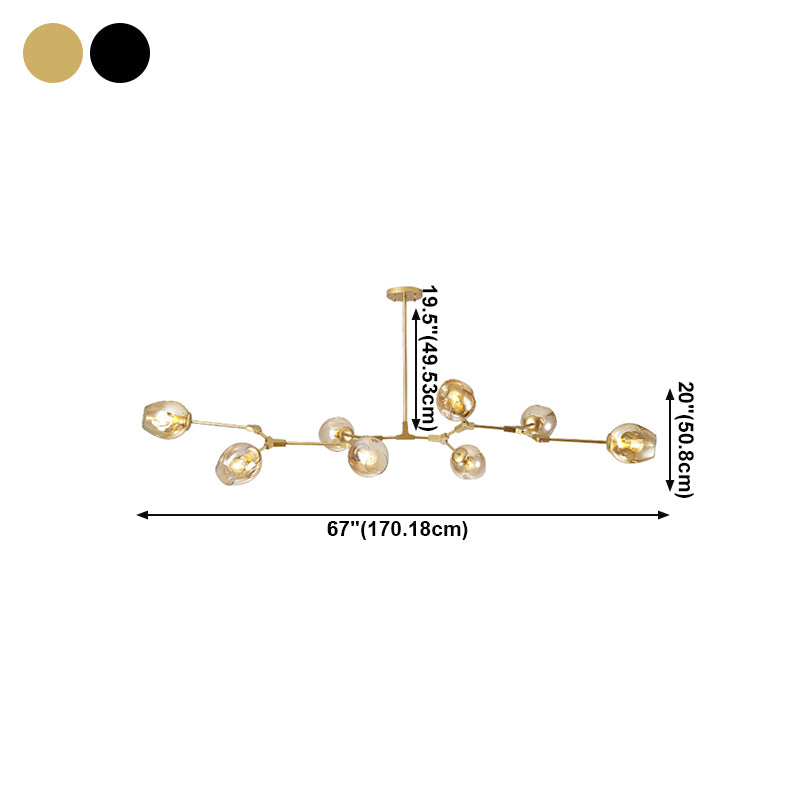 Nordic Modern Chandelier Light Dining Room Glass Shade Hanging Light Fixture