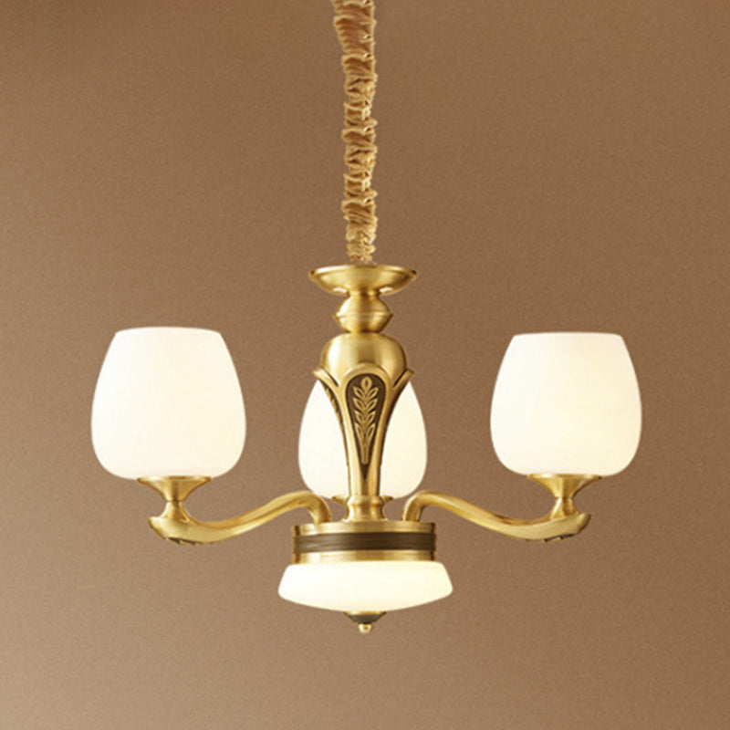 Glass American Chandelier Bowl Shape Multi Light Hanging Light pour le restaurant