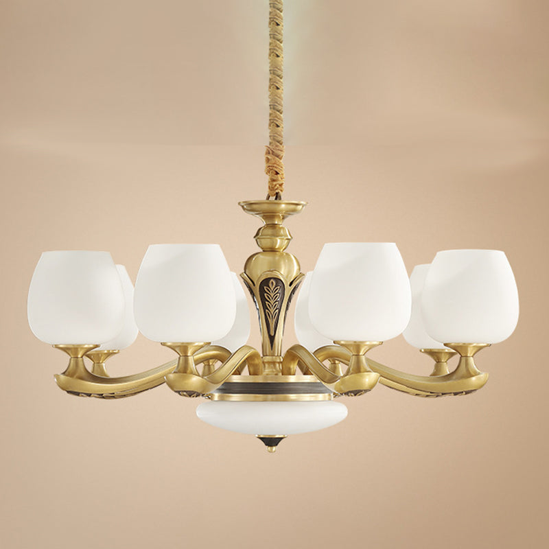 Glass American Chandelier Bowl Shape Multi Light Hanging Light pour le restaurant