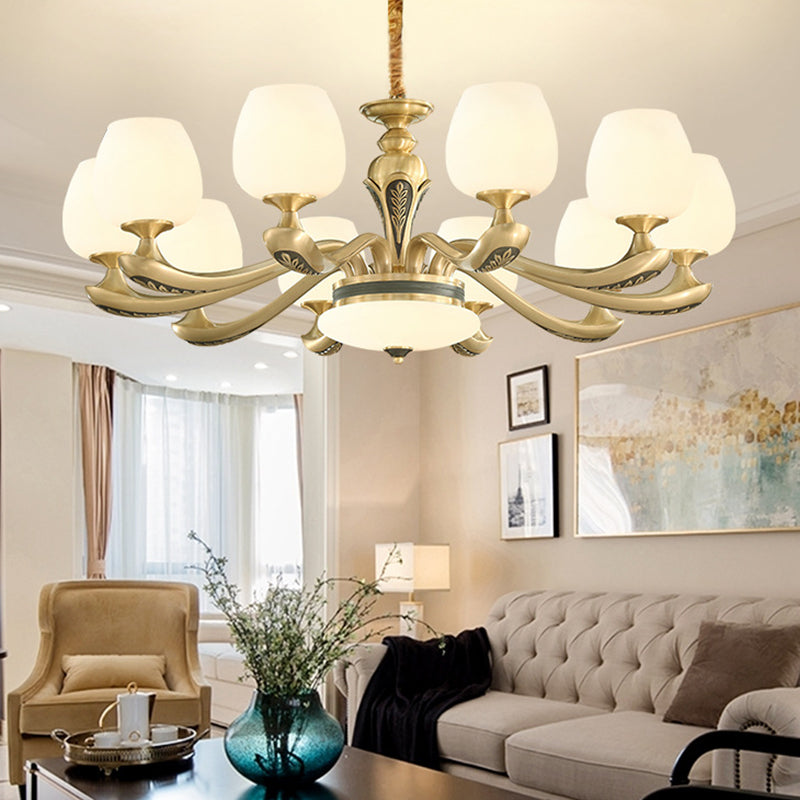 Glass American Chandelier Bowl Shape Multi Light Hanging Light pour le restaurant