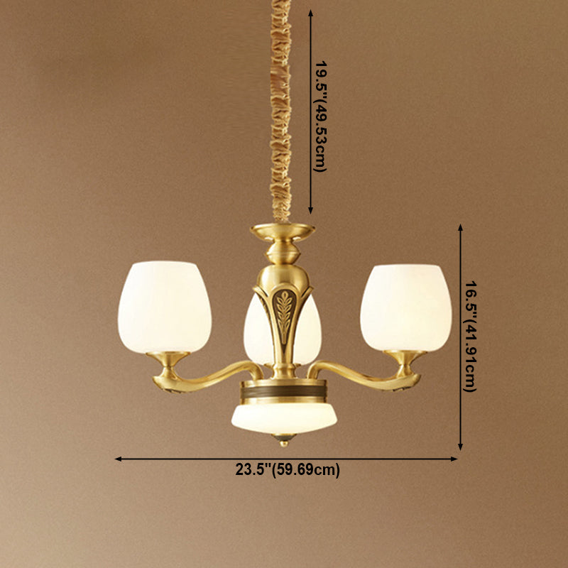 Glass American Chandelier Bowl Shape Multi Light Hanging Light pour le restaurant