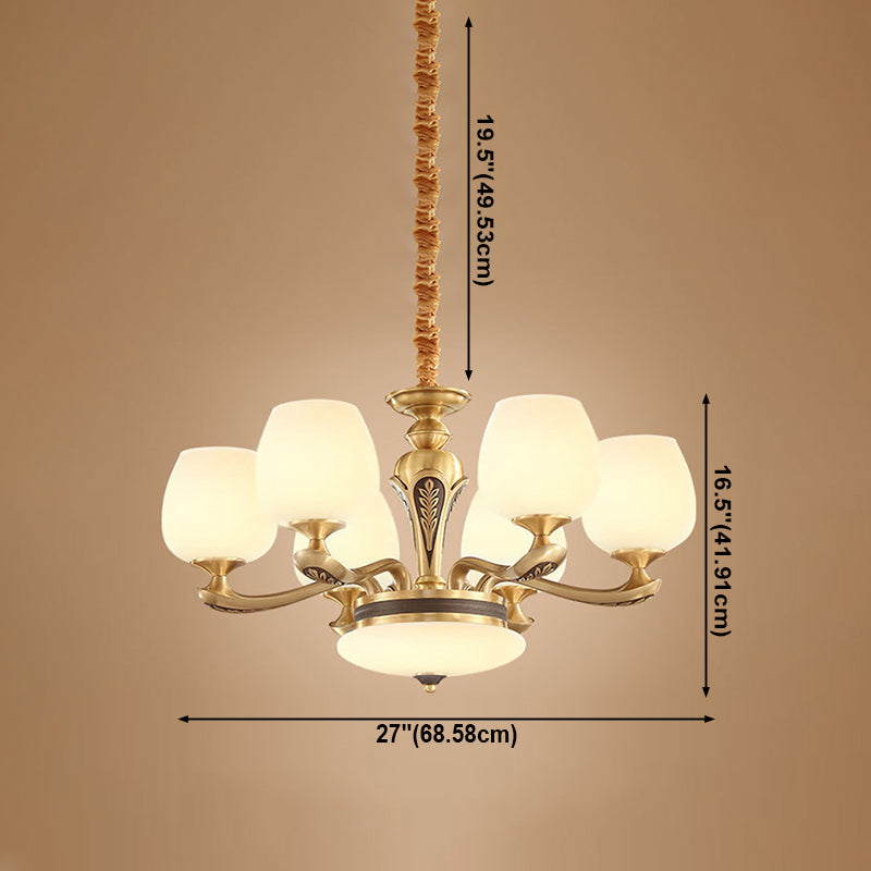 Glass American Chandelier Bowl Shape Multi Light Hanging Light pour le restaurant