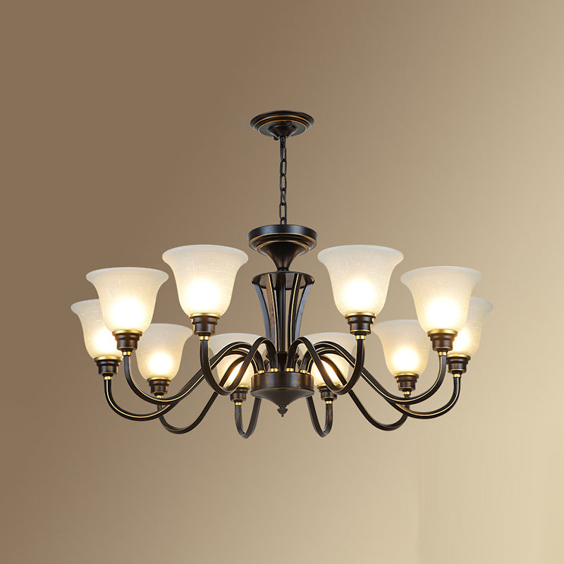 Glass American Chandelier Bell Shape Multi Light Hanging Light for Restaurant