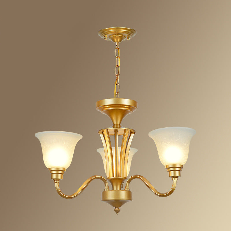 Glass American Chandelier Bell Shape Multi Light Hanging Light for Restaurant