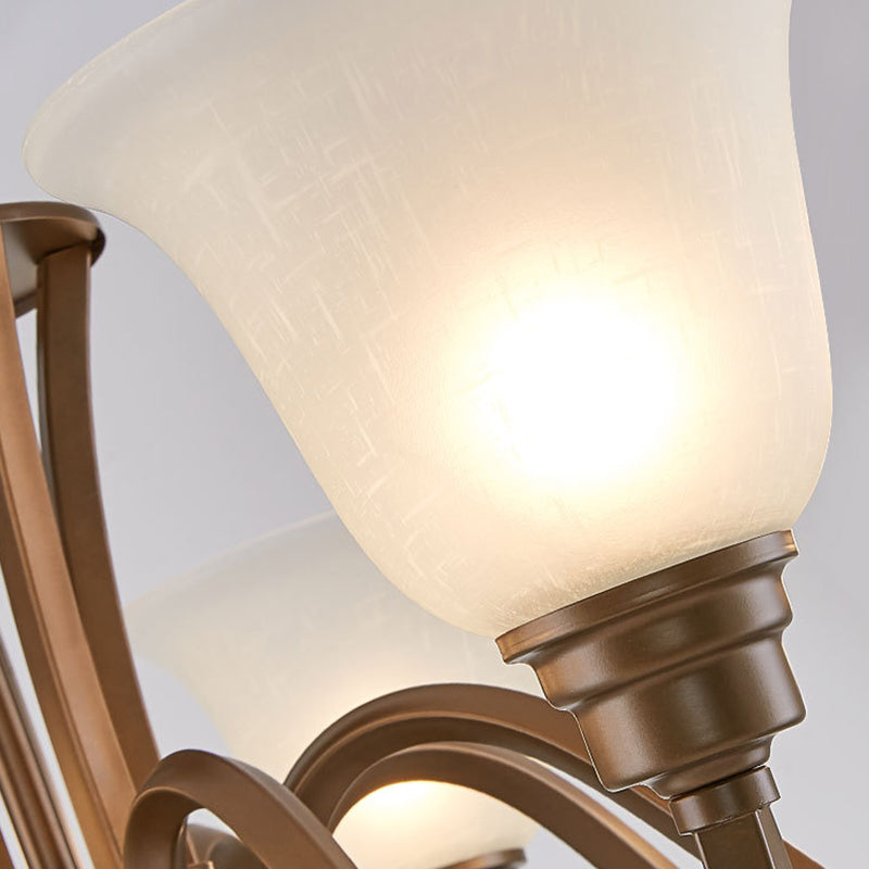 Glass American Chandelier Bell Shape Multi Light Hanging Light for Restaurant