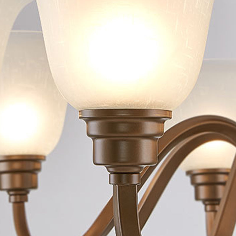 Glass American Chandelier Bell Shape Multi Light Hanging Light for Restaurant