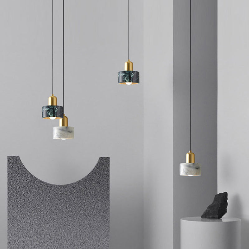 1 Light Pendant Light Modern Style Geometric Shape Stone Hanging Lamp for Bedside