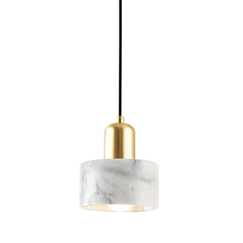 1 Light Pendant Light Modern Style Geometric Shape Stone Hanging Lamp for Bedside