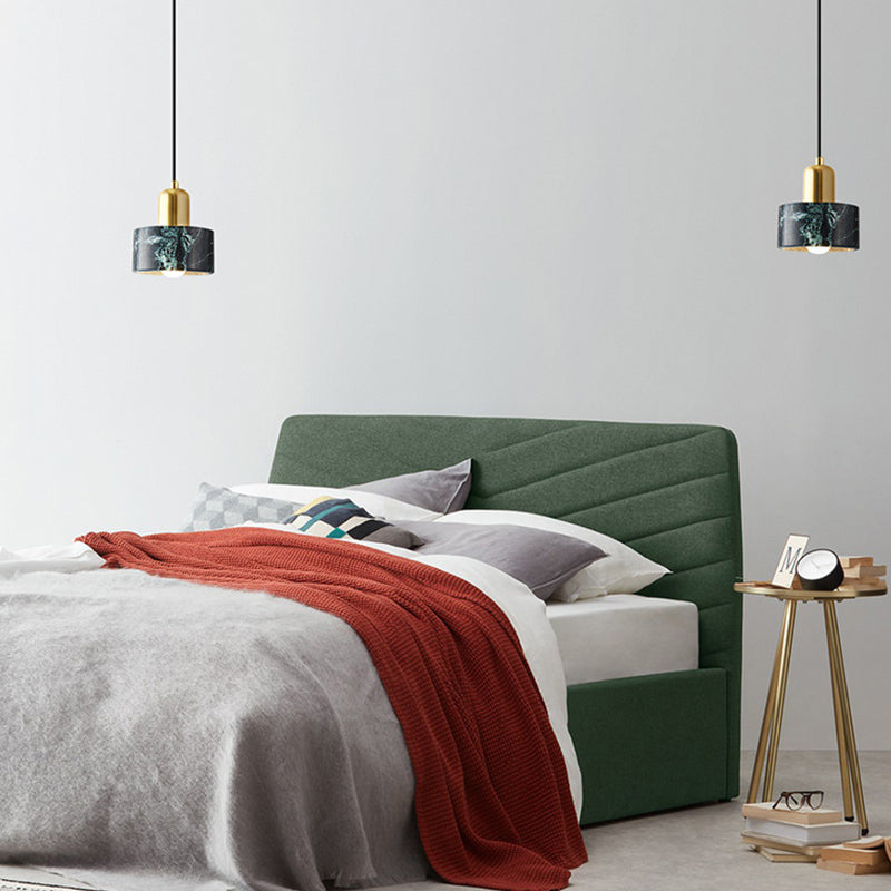 1 Light Pendant Light Modern Style Geometric Shape Stone Hanging Lamp for Bedside