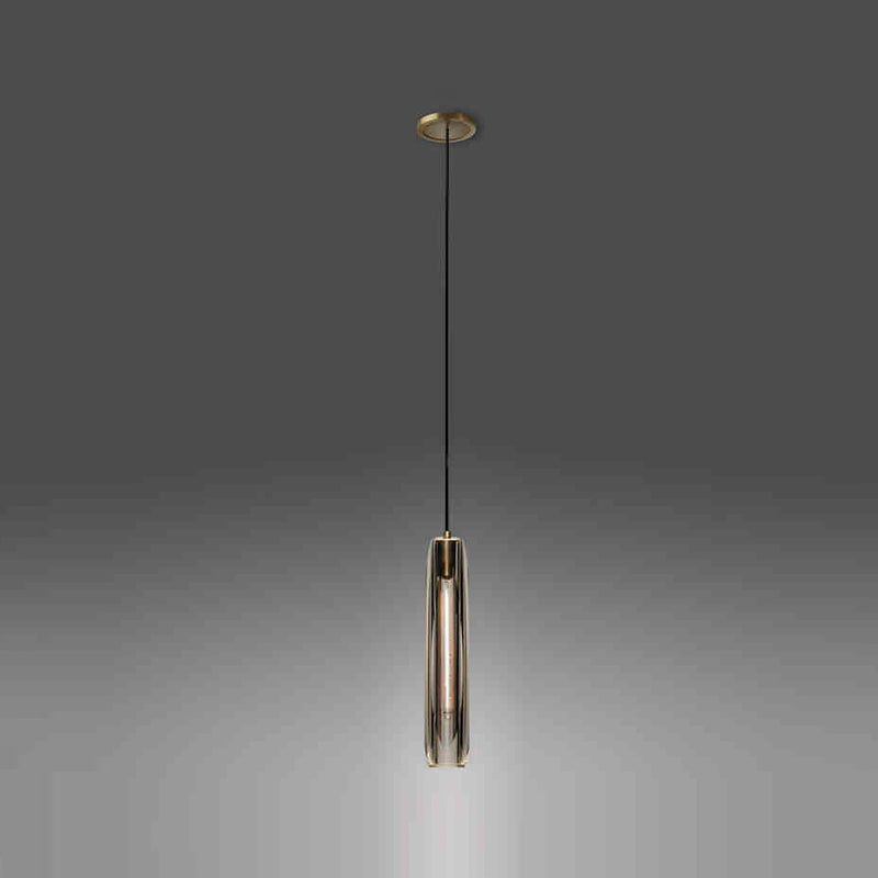 Crystal Pendante Light Contemporary Smoke Grey Pendant lampe pour le salon
