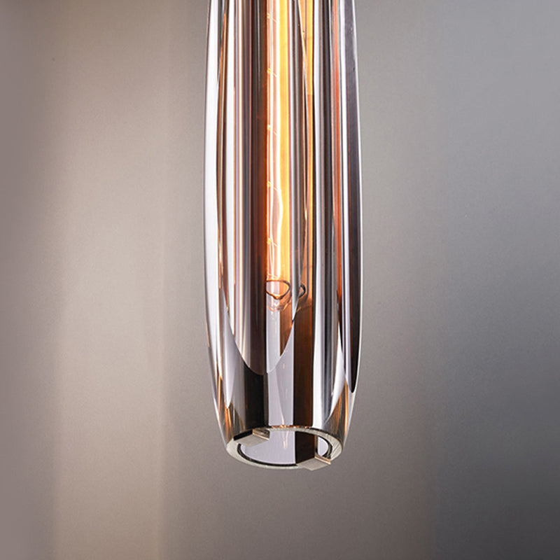 Crystal Pendante Light Contemporary Smoke Grey Pendant lampe pour le salon