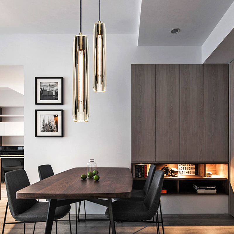 Crystal Pendante Light Contemporary Smoke Grey Pendant lampe pour le salon