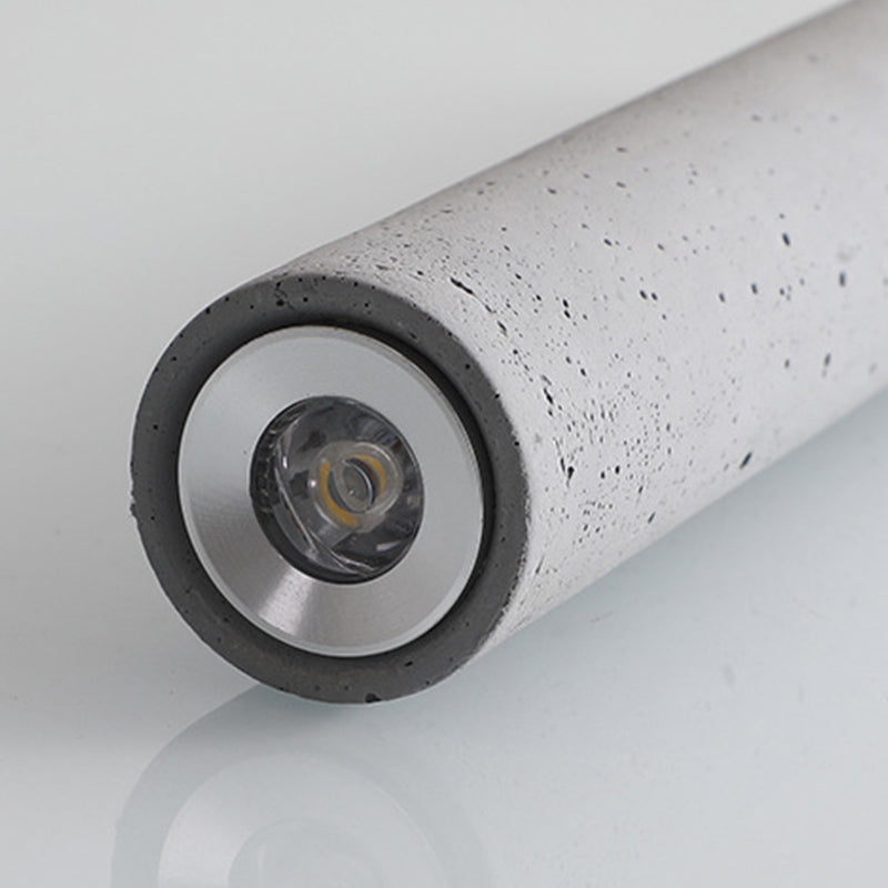 Cylindre moderne style suspendu ciment gris 1 pendentif lumineux léger pour barre