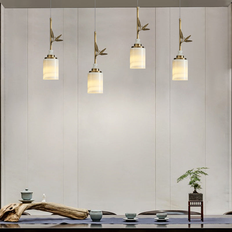 Suspension de style moderne suspendu à la lumière du cylindre en pierre pour chambre à coucher