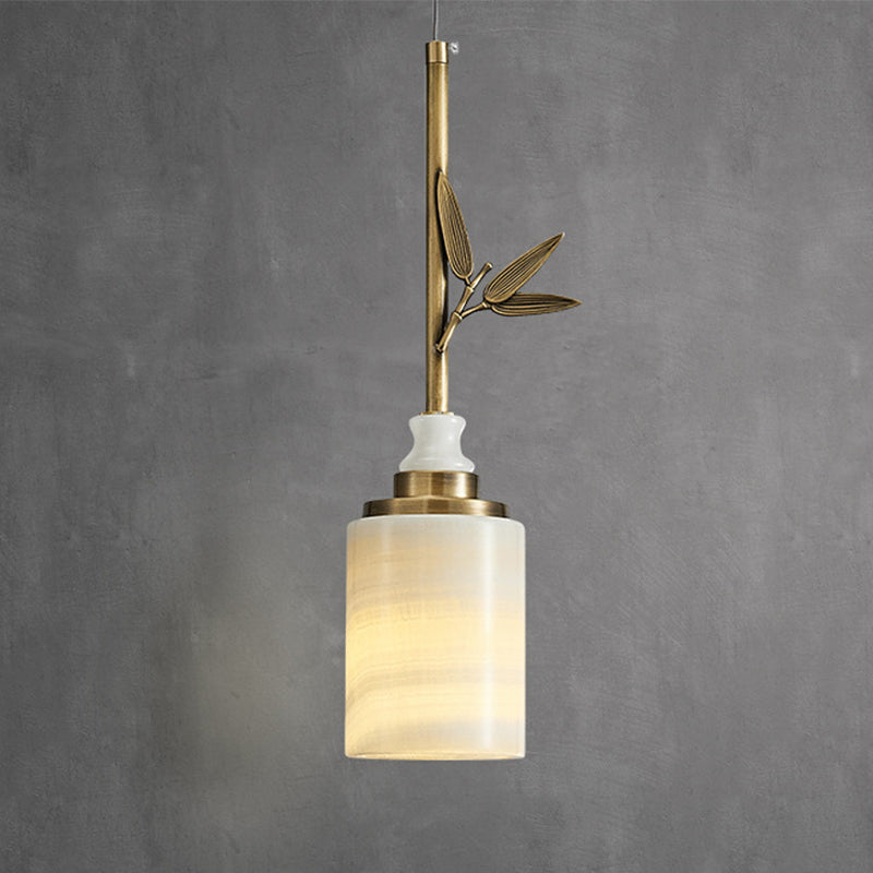 Suspension de style moderne suspendu à la lumière du cylindre en pierre pour chambre à coucher