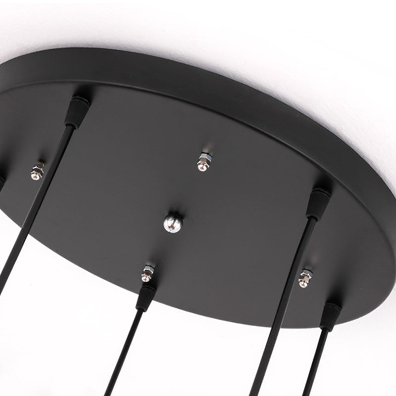 Luminaires suspendus noirs à tête multiples lampe à suspension en métal moderne pour le salon