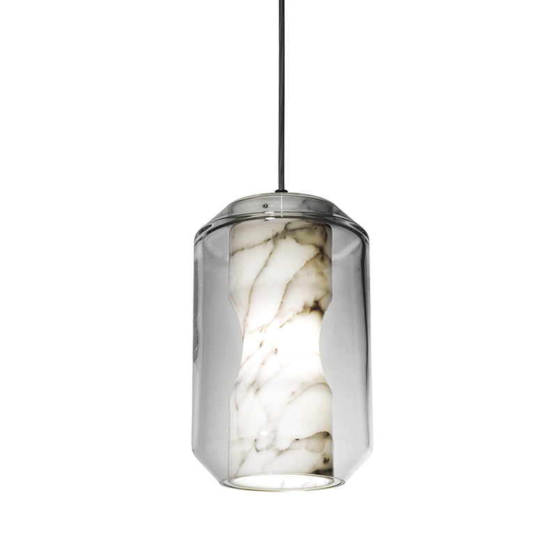 Pendentif de style moderne pierre lumineuse 1 lumière suspendue Lumière en blanc pour le chevet