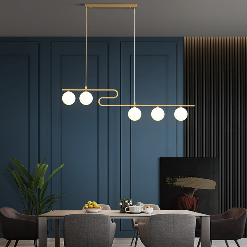 Runde Esszimmer Island Beleuchtung Fixture Glas modernes hängendes Licht in Gold