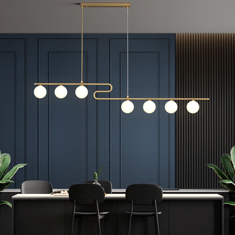 Runde Esszimmer Island Beleuchtung Fixture Glas modernes hängendes Licht in Gold