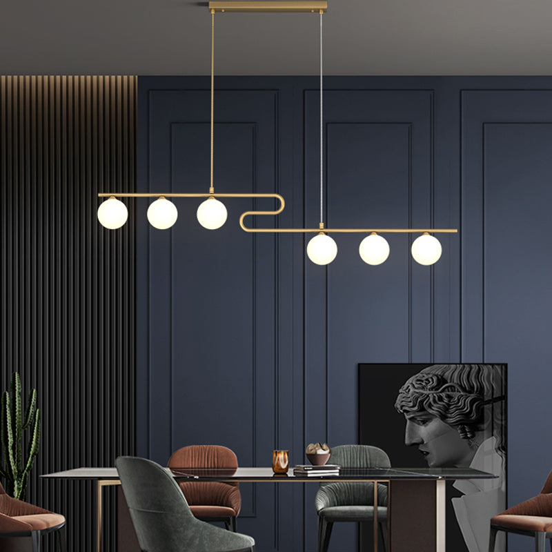 Runde Esszimmer Island Beleuchtung Fixture Glas modernes hängendes Licht in Gold