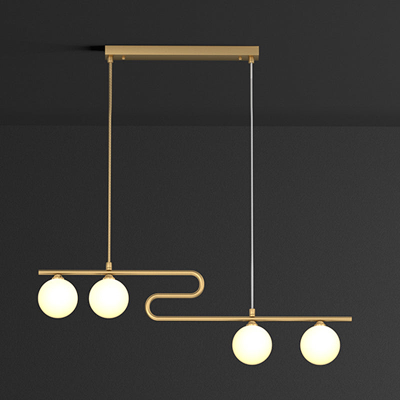 Runde Esszimmer Island Beleuchtung Fixture Glas modernes hängendes Licht in Gold