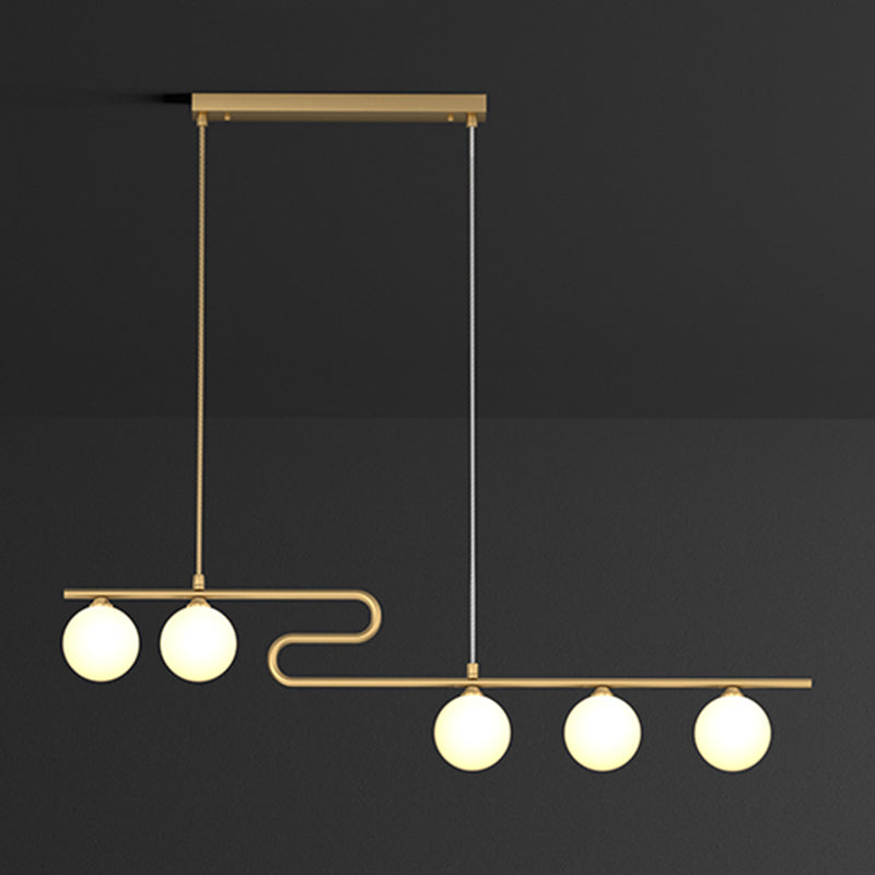 Runde Esszimmer Island Beleuchtung Fixture Glas modernes hängendes Licht in Gold