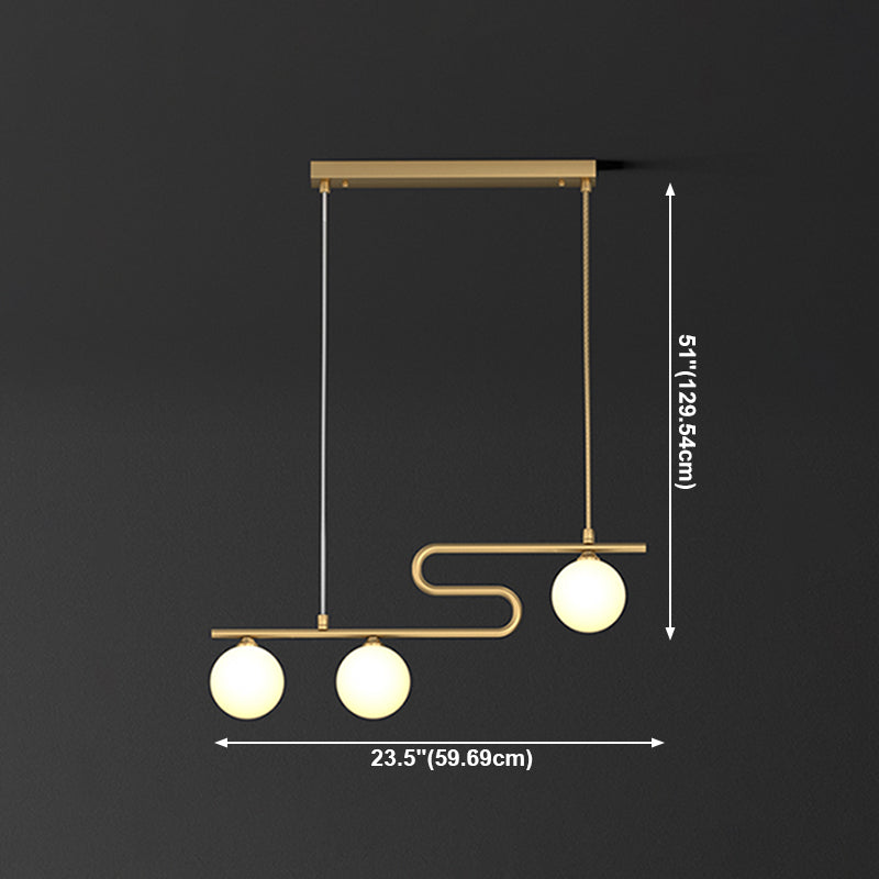 Runde Esszimmer Island Beleuchtung Fixture Glas modernes hängendes Licht in Gold