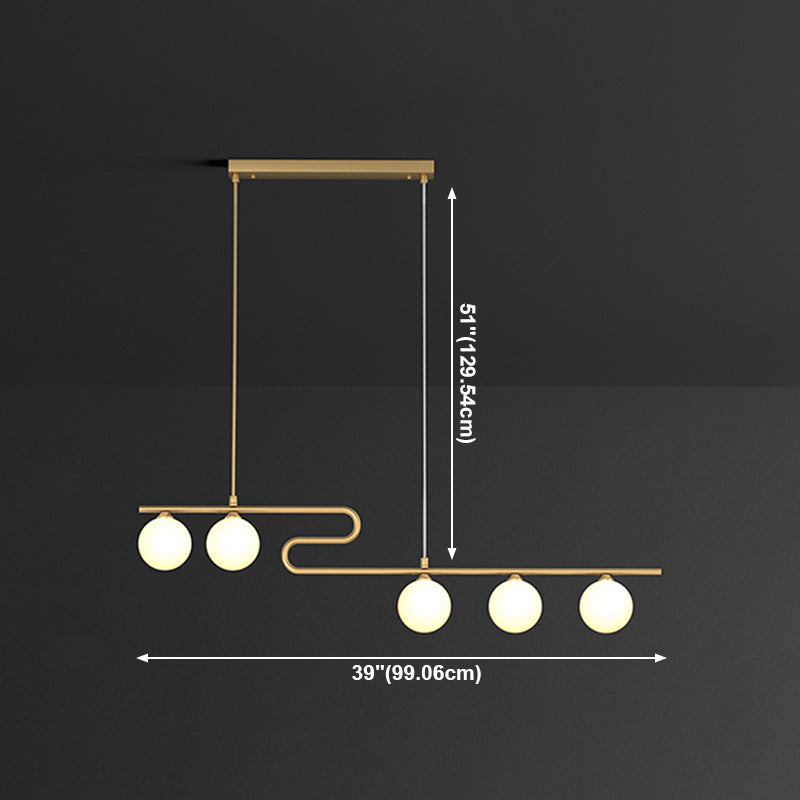 Runde Esszimmer Island Beleuchtung Fixture Glas modernes hängendes Licht in Gold