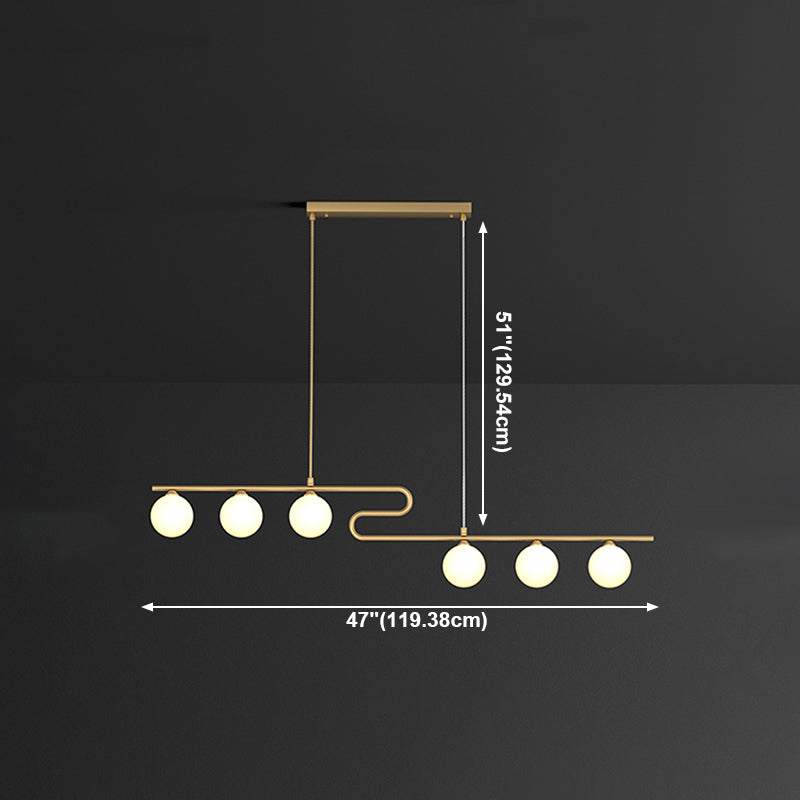 Runde Esszimmer Island Beleuchtung Fixture Glas modernes hängendes Licht in Gold