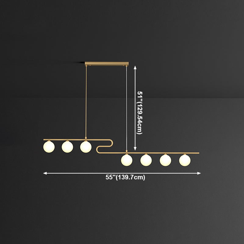 Runde Esszimmer Island Beleuchtung Fixture Glas modernes hängendes Licht in Gold