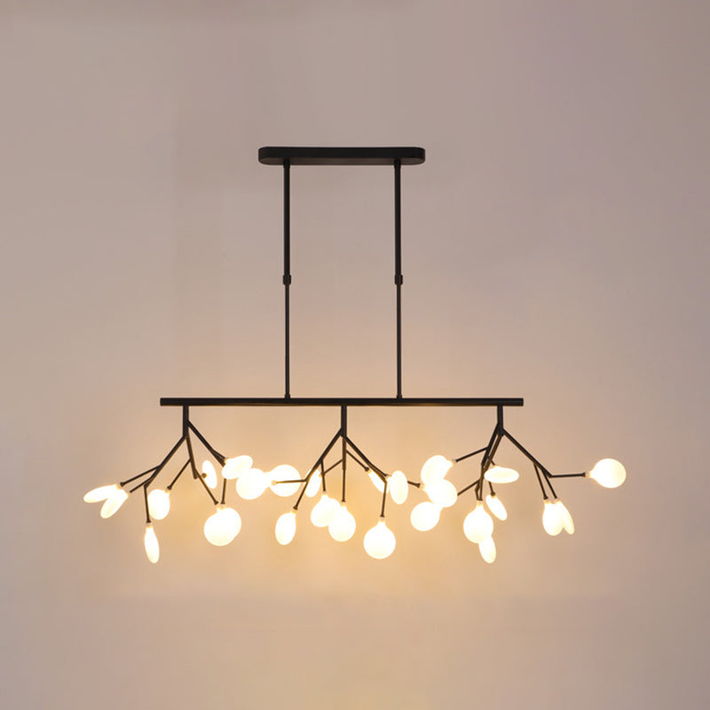 Firewcord Shape Island Lights Modern Style Acrylic Metal Chandelier Lights For Dining Room